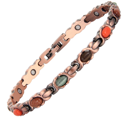 Copper City Women's  12 Stone Bracelet (Magnetic)