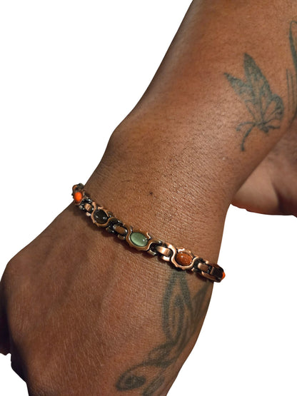 Copper City Women's  12 Stone Bracelet (Magnetic)