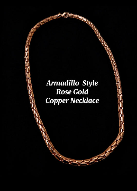 Armadilo Style Rose Gold Copper Necklace