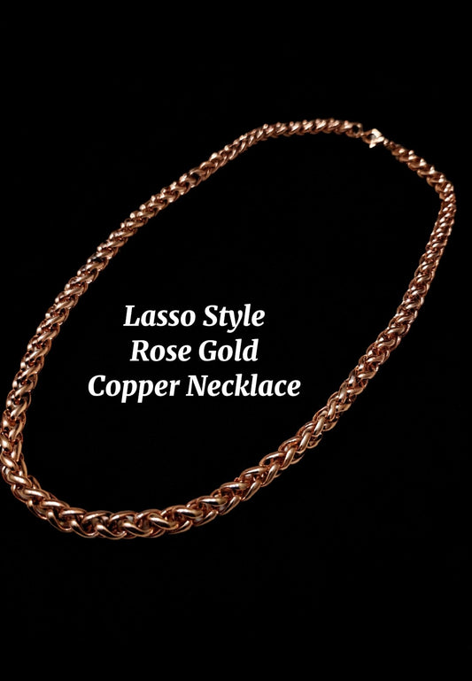 Lasso Style Rose Gold Copper Necklace