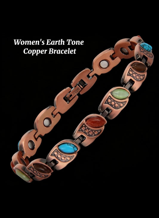 Copper City Women's  Earth Tone  Copper Bracelet (Magnetic)